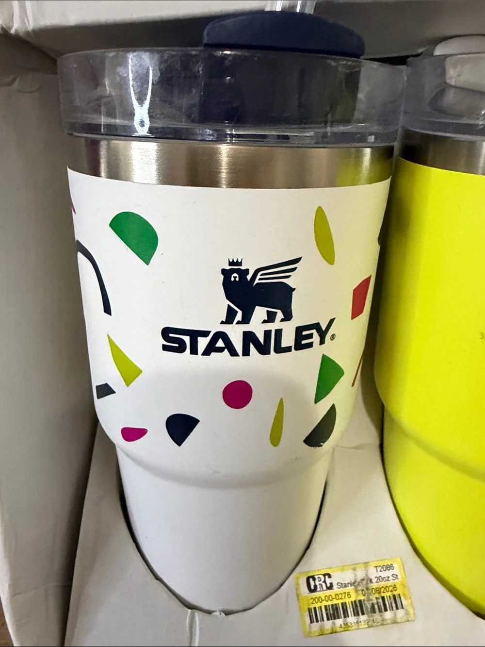 Stanley Quencher H2.0 2-Pack Tumbler Set - White Confetti & Lime 20oz - Picture 3 of 4